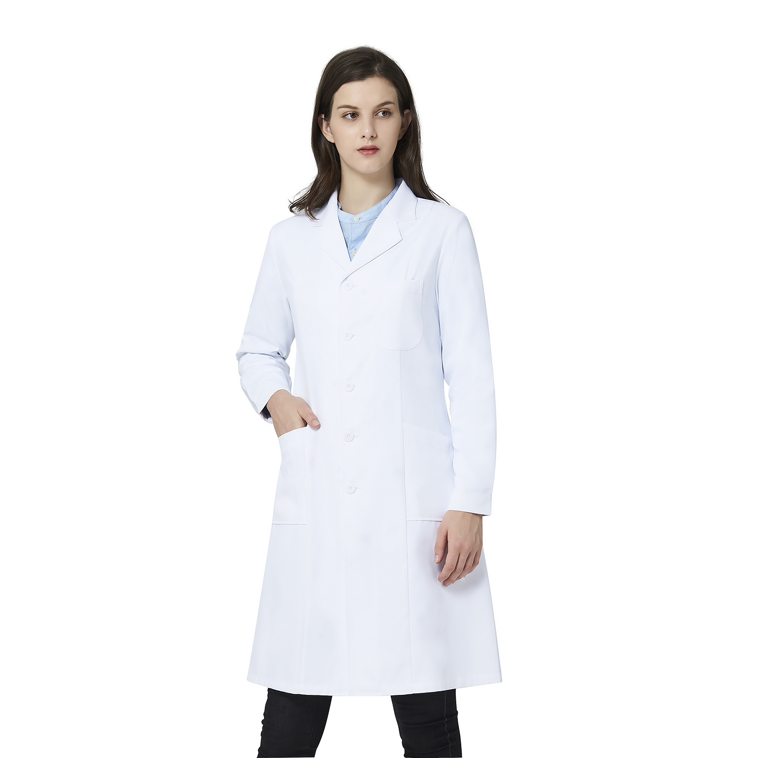 White Lab Coat For Women Nurse And Doctor Coat Medical Uniform With 3 Pockets Ebay