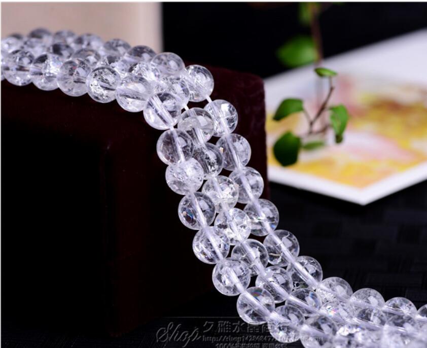 Natural White Rock Quartz Crystal Stone Beads For Jewellery Making Free Shipping
