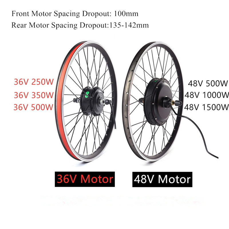 MTB Ebike Rear Wheel Replacement With Tire and Tube 36/48V Brushless