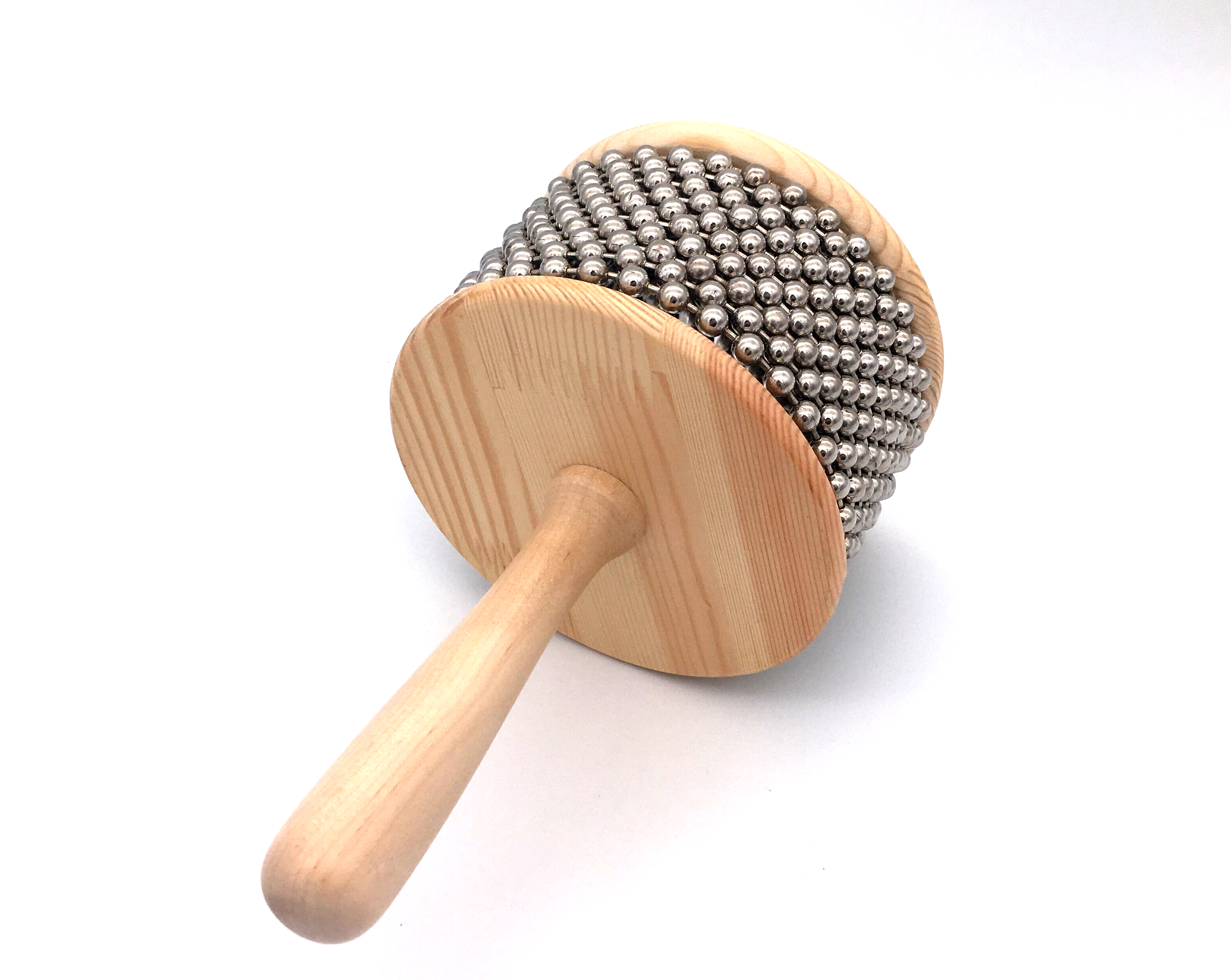 Wooden Cabasa Rhythm Percussion Hand Shaker Instrument with Metal Beads