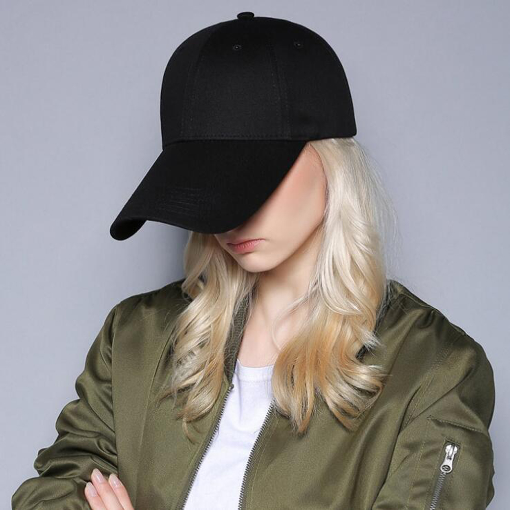 Men Women Plain Adjustable Baseball Cap Super Extra Long 4.3" Bill Hat