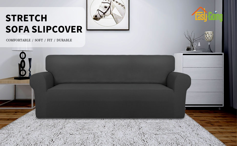 Easy-Going Fleece Stretch Sofa Slipcover Couch Sofa Cover ...