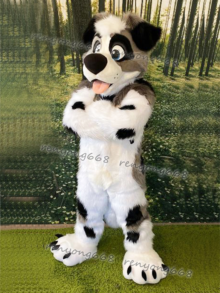 Long Fur Husky Dog Fox Mascot Costume Fursuit Halloween Suit party