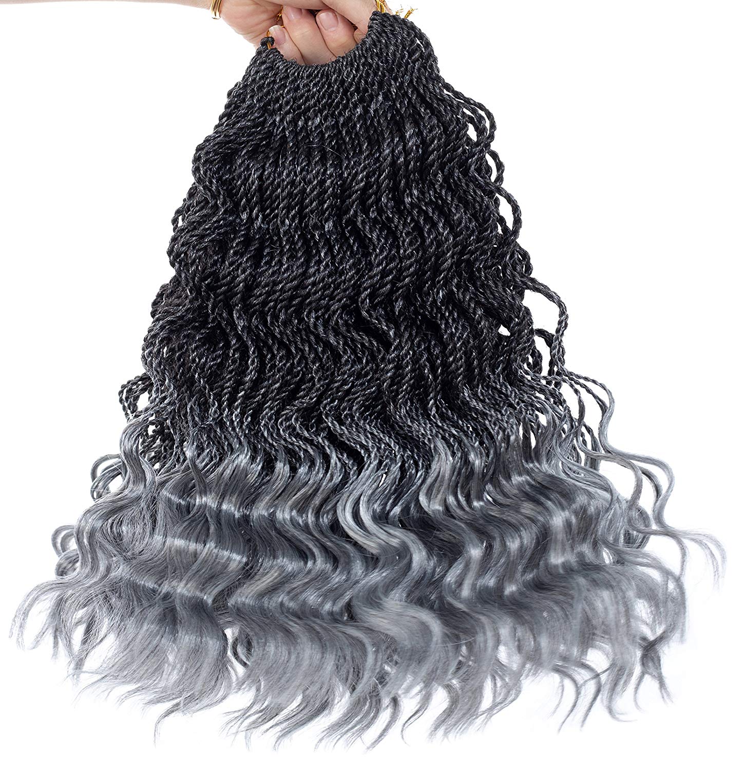 2021 Hot! 18 Wavy Senegalese Twist Crochet Hair Braids Wavy Ends Free