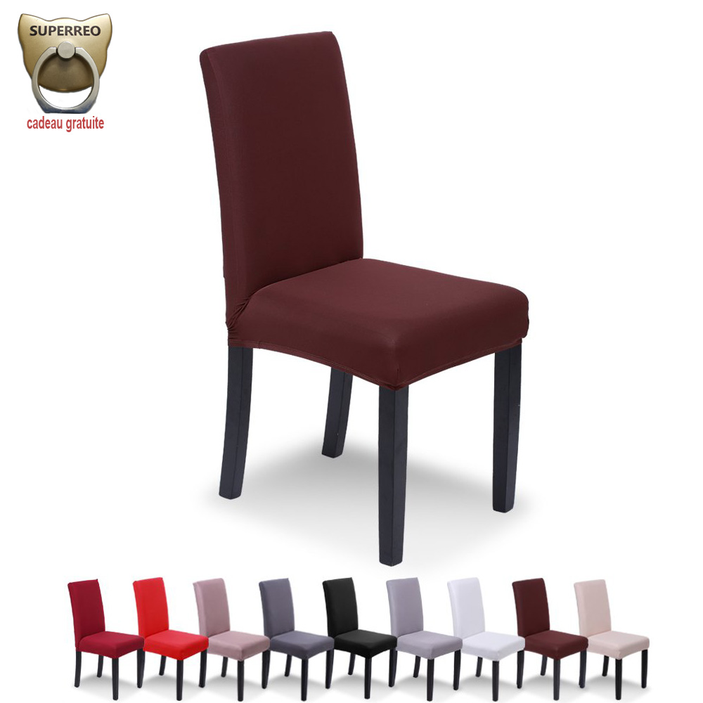 Housses de Chaises Extensibles de Salle a Manger Marron 6 pièces