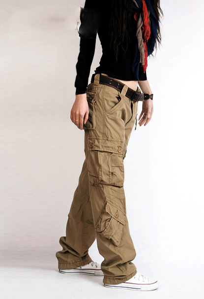 2020 Womens Overalls Trousers Multi Pocket Casual Pants Maxi Cargo Hip ...