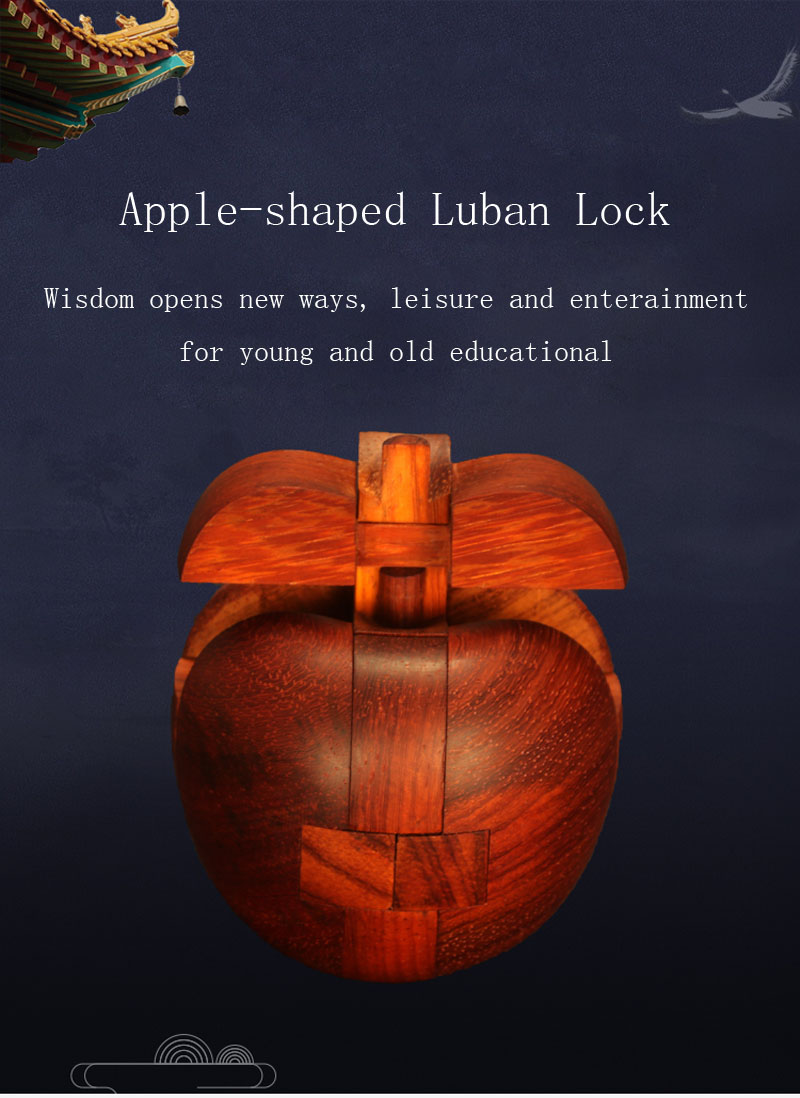 Puzzle Accessories Luban Lock Apple Lock 3D Wooden Puzzles For Adults