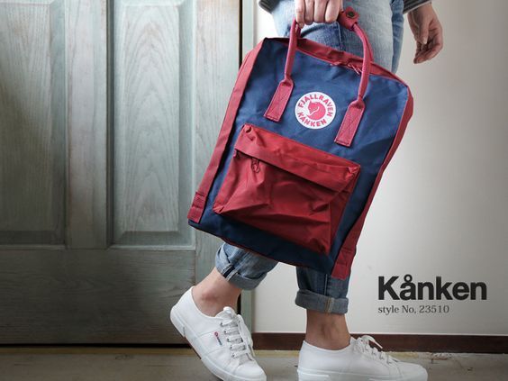 kanken blue and red