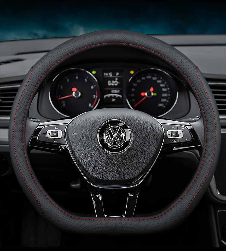 All Model VW Volkswagen Cow Leather Car Steering Wheel Cover Fit Polo ...