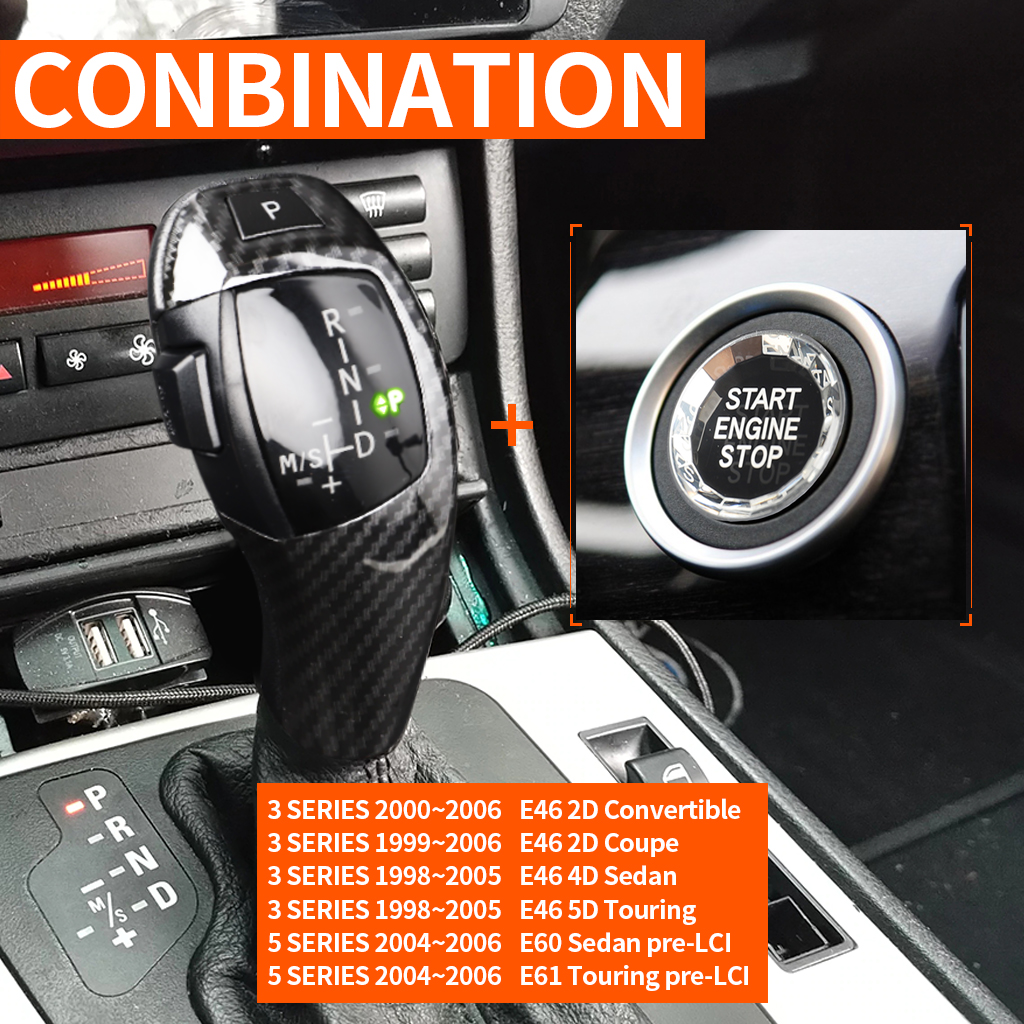 LED Shift Knob Carbon Fiber Shift Knob With LED Screen LHD Automatic