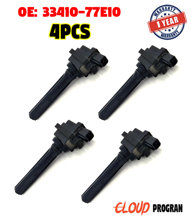 4PCS New Ignition Coil 33410-77E10 For 1996-1997 Suzuki Sidekick