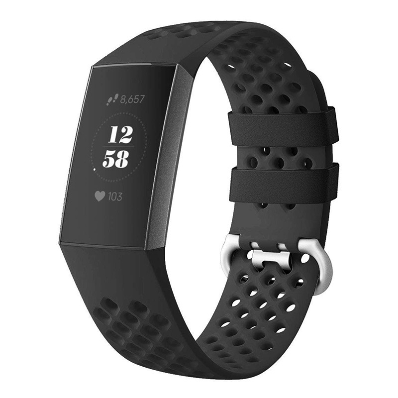 Replacement Bands For Fitbit Charge 4 Silicone Rubber Holes Breatheable ...