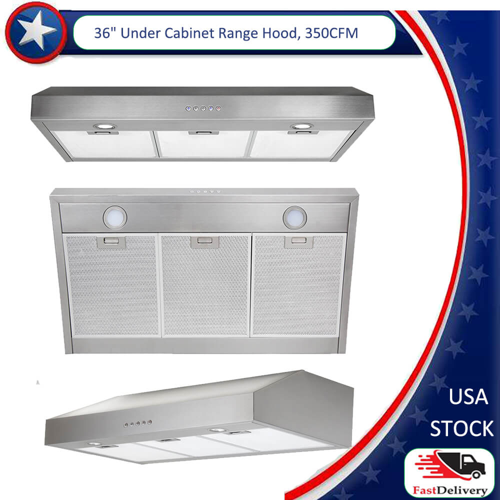 Under Cabinet Range Hood Cfm Speed Exhaust Fan Kitchen Over Stove Vent Ebay