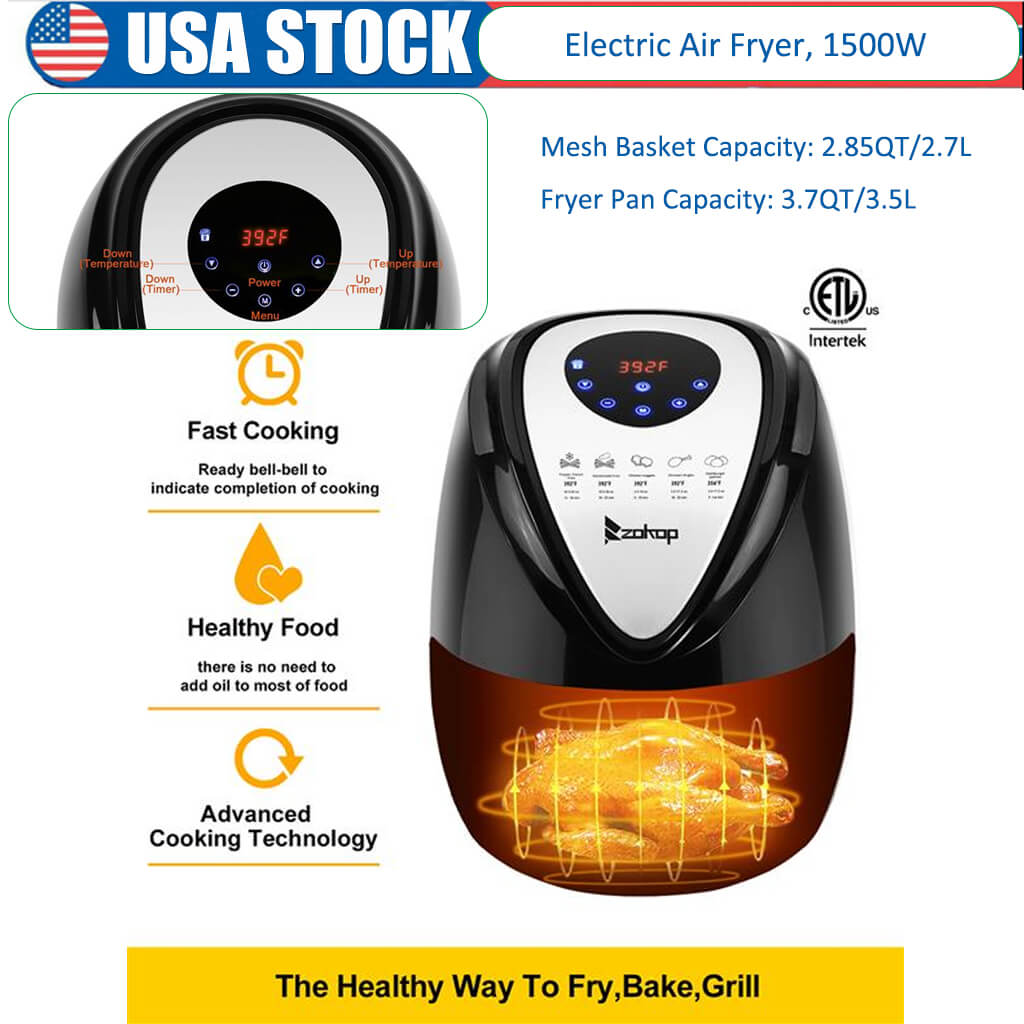 Computer Electric Air Fryer Portable Cooking Fryer 7 Cooking Presets 2. ...