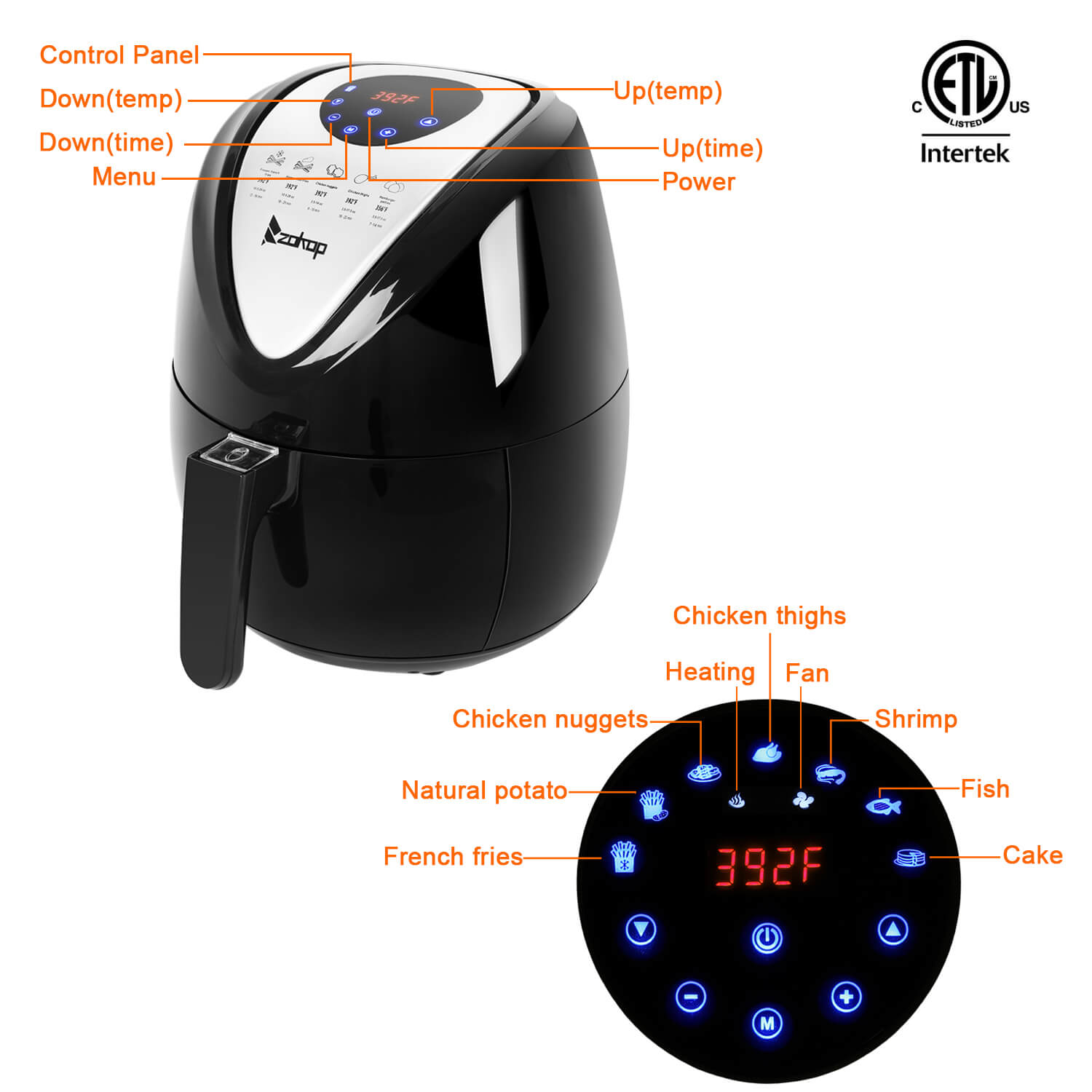 Computer Electric Air Fryer Portable Cooking Fryer 7 Cooking Presets 2.