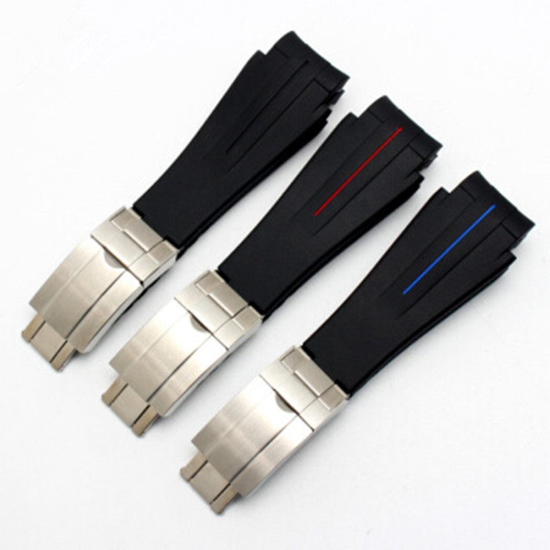 21mm Silicone Rubber Watch Strap For Rolex DeepseaBand Waterproof