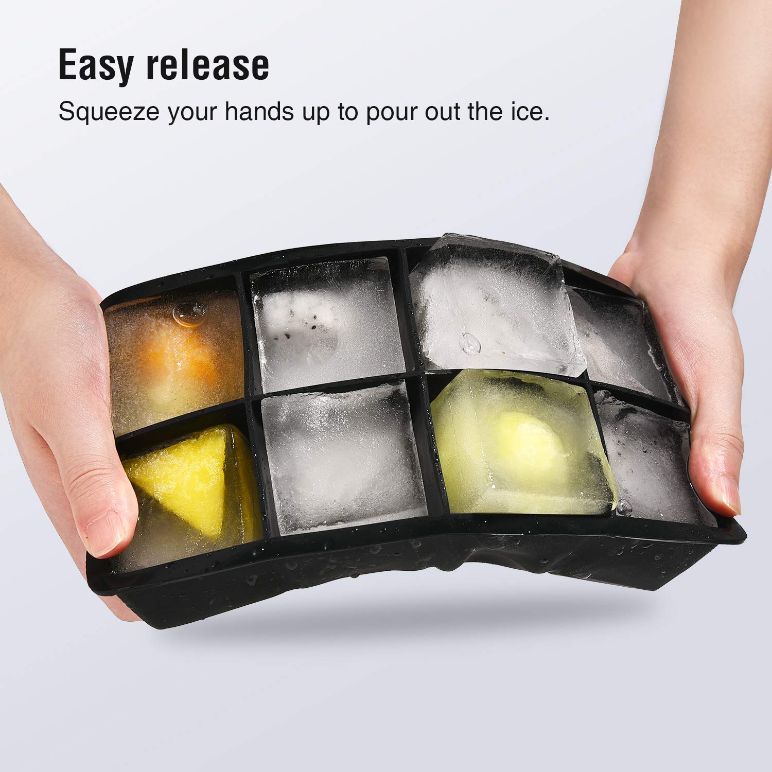 Ice Cube With Lids Silicone Flexible 8 Cavity Ice Maker for Whiskey and