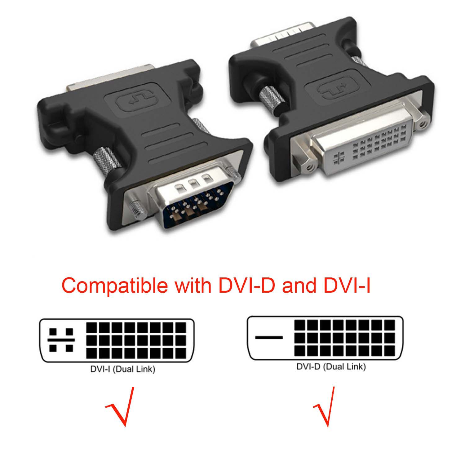 New Dvi Female To Vga Male Adapter Dvi D Dual Link 24 1 Adaptor