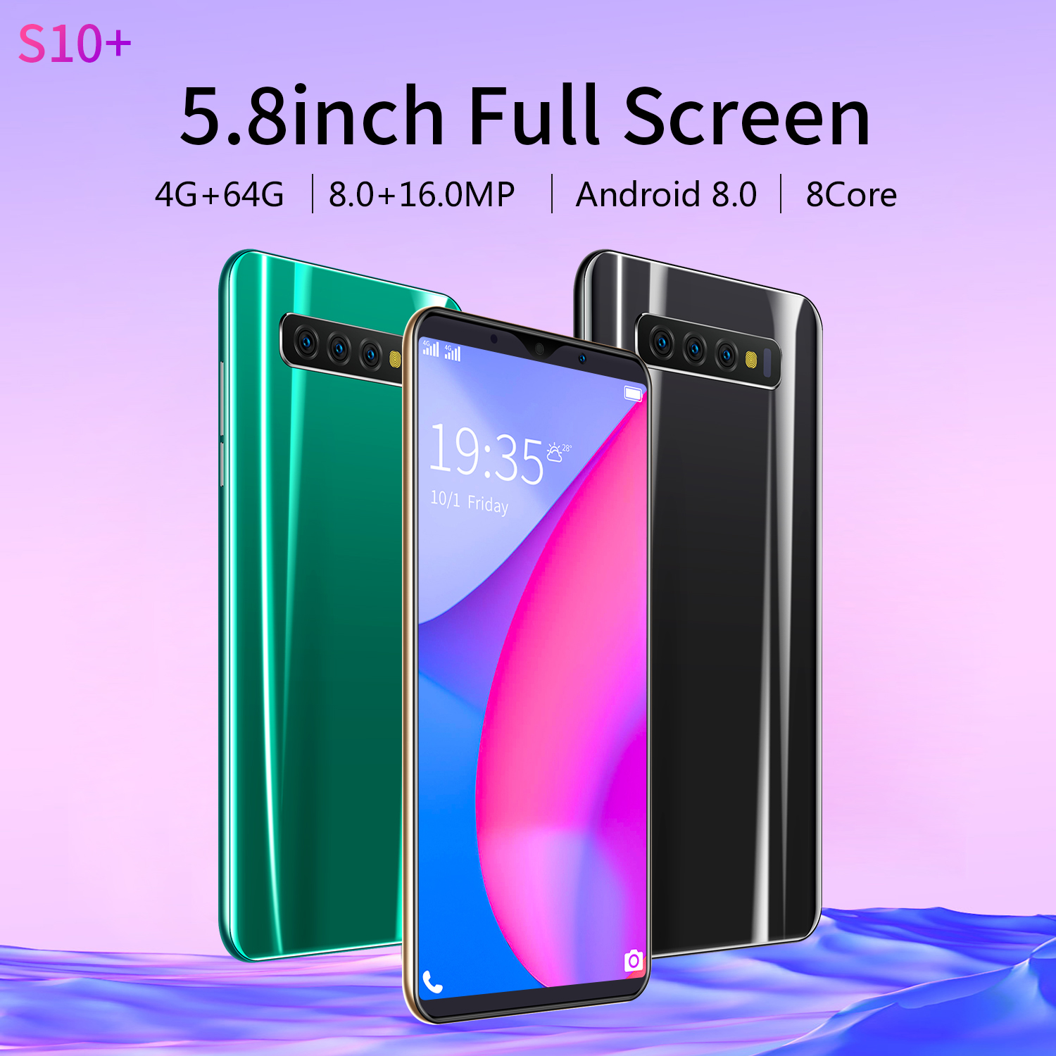 5 72 Inch Mobile Smart Phone Dual Sim Face Full Screen Unlock Android 