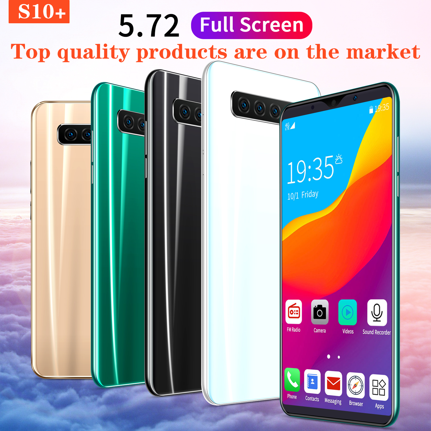 5 72 Inch Mobile Smart Phone Dual Sim Face Full Screen Unlock Android 