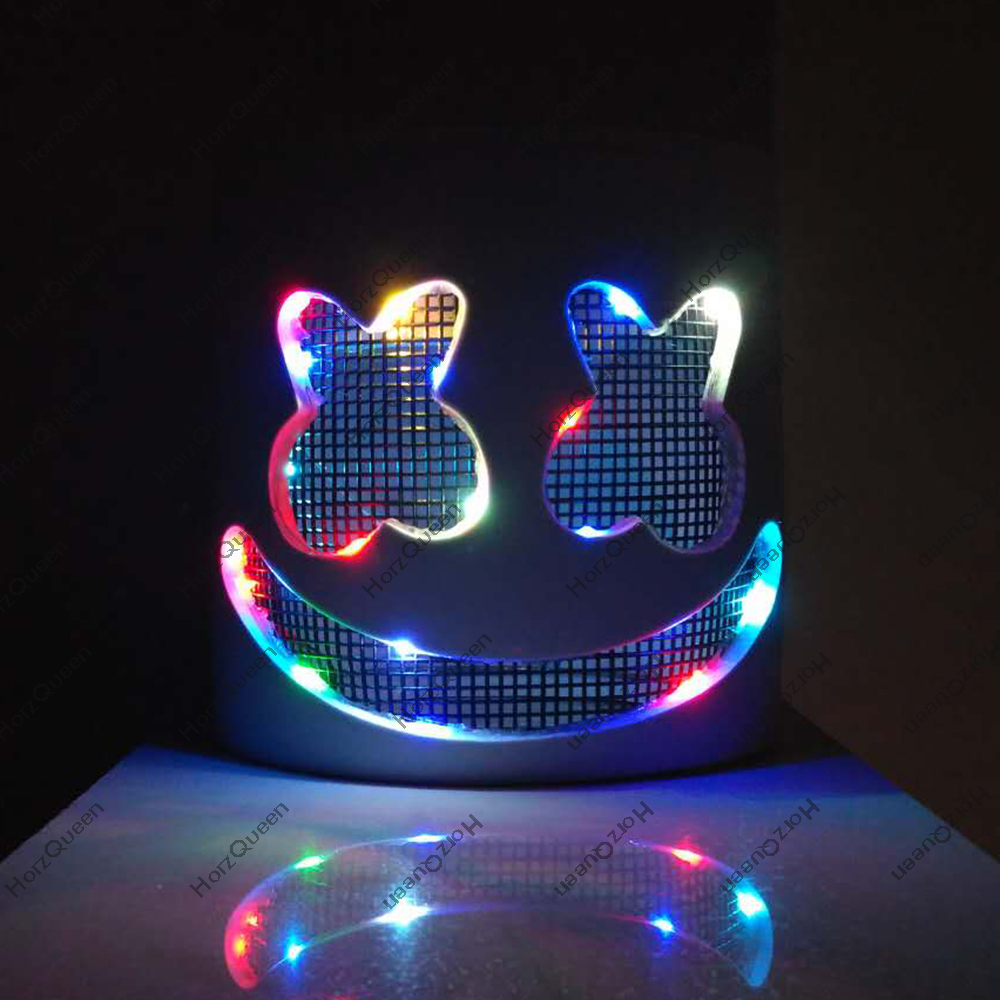 Christmas MarshMello Mask LED Flash Mello Full Head Helmet Cosplay