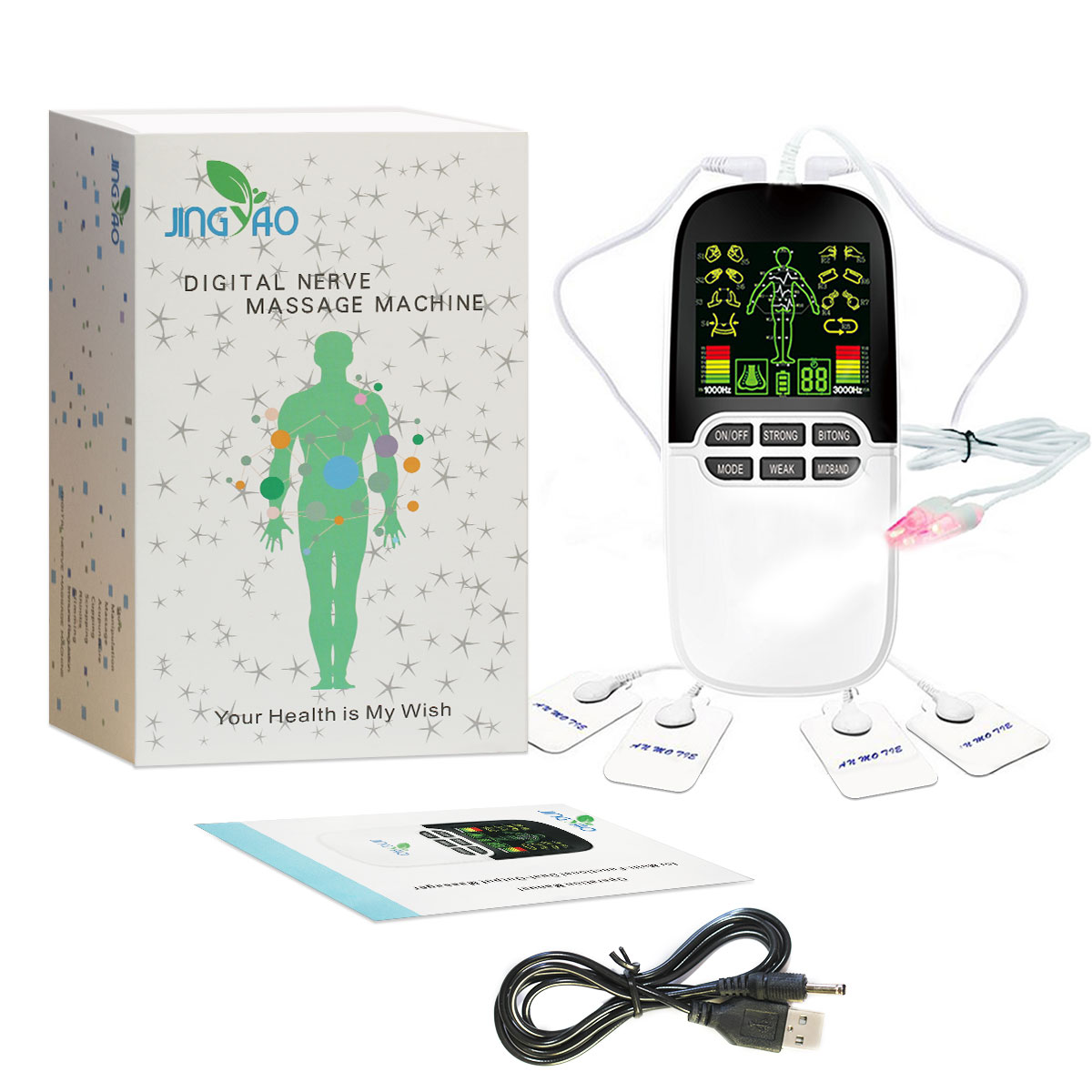 Appareil TENS Yactus PA4162 - Électrostimulateur Musculaire 16 Modes, Rechargeable
