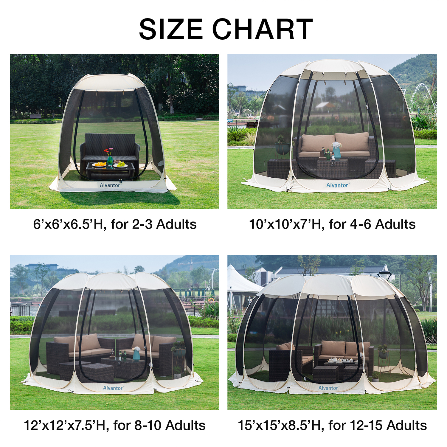 Alvantor防寒ポップアップスクリーンハウス/305cm/4‐6人用 Alvantor防寒ポップアップスクリーンハウス/305cm/4‐6人用