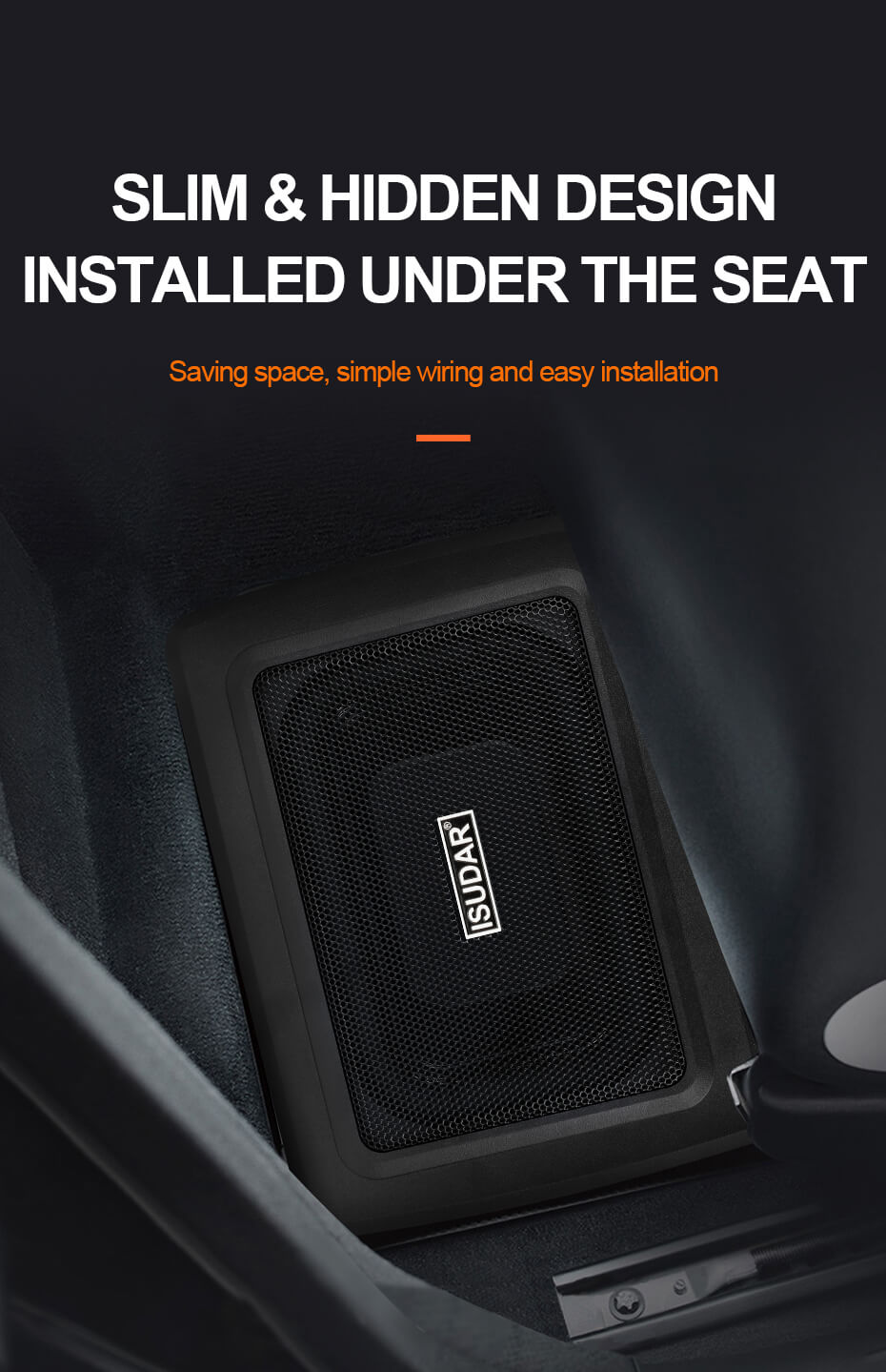 ISUDAR SU6901 Car Underseat Subwoofer Active Amplifier ISUDAR Official Store