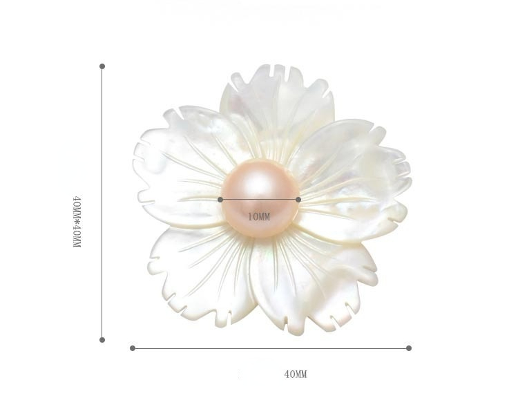Vintage Natural White Shell Flower Brooch Pins for  Women Fashion Pearl Corsage Wedding  Clothing Dress Accessories Brooches