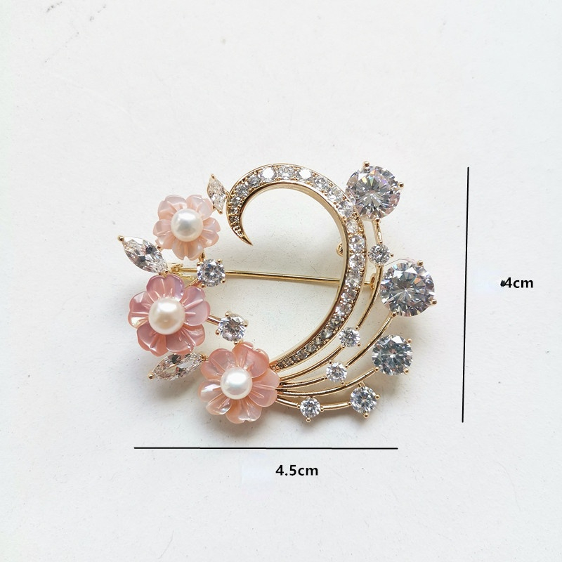 New Boho Style Crystal Brooch Pins for  Women Fashion Pearl Dress Corsage Brooch Clothing Accessories Brooches for Wedding