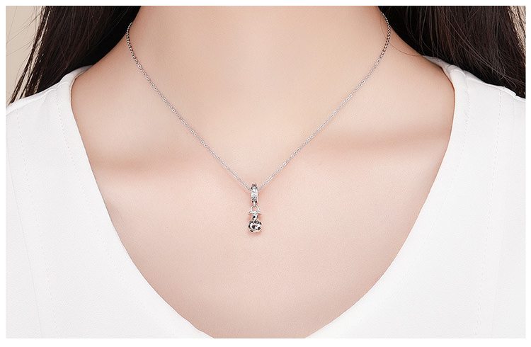 New Personality S925 Sterling Silver Pacifier Pendant Necklace Women Fashion Jewelry Bracelet Necklace Beaded Pendant DIY Accessories