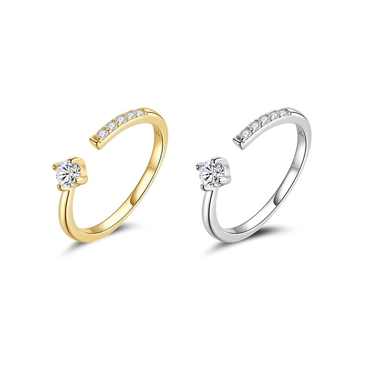 New Simple Open Resizable Rings for Women Fashion S925 Sterling Silver Rings Wholesale Jewelry