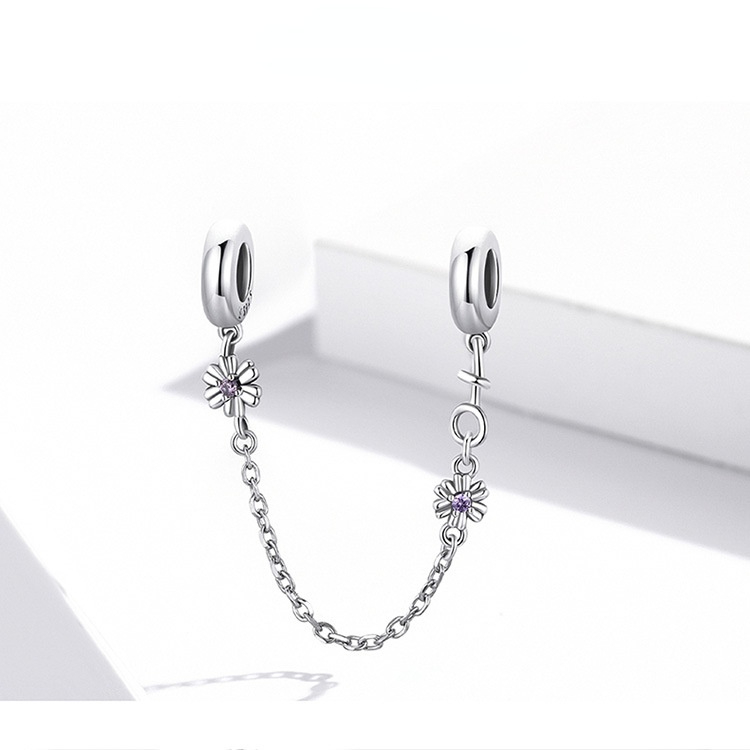 New Vintage Flower Inlaid Zircon S925 Sterling Silver Jewelry DIY Accessories Women Fashion Bracelet Pendant Beads