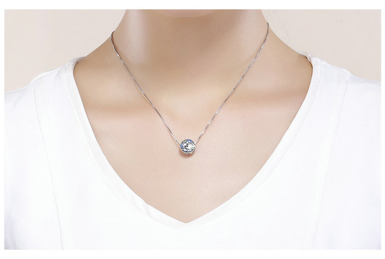 New Creative S925 Sterling Silver Inlaid Colorful Zircon Underwater World Necklace Pendant Women Fashion Personality Necklace Pendant Bracelet Beaded Jewelry DIY Accessories
