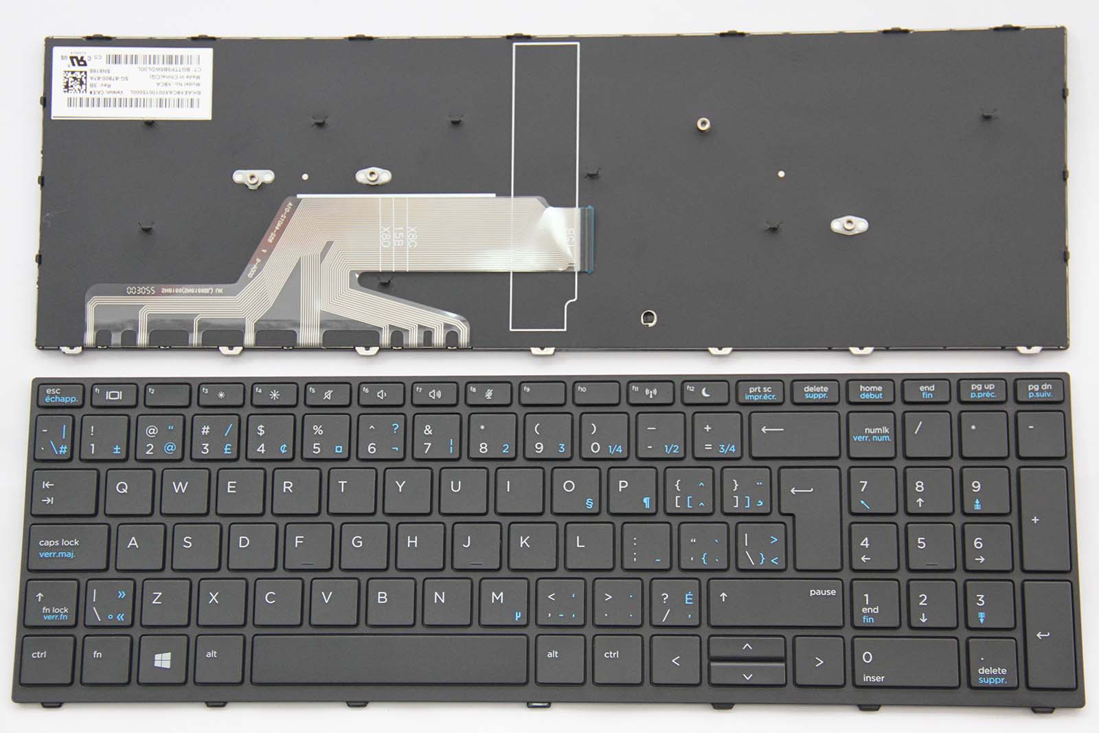 Keyboard Canadian US For HP Probook 450 G5 455 G5 470 G5 L01028 DB1 NOT