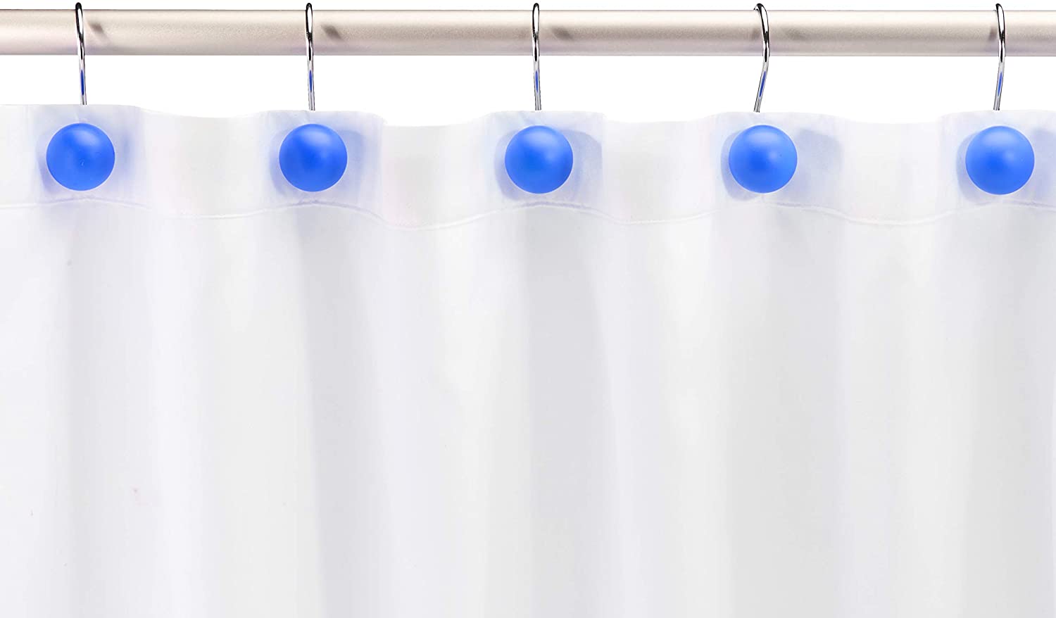 Shower Curtain Hooks Round Ball, Blue eBay