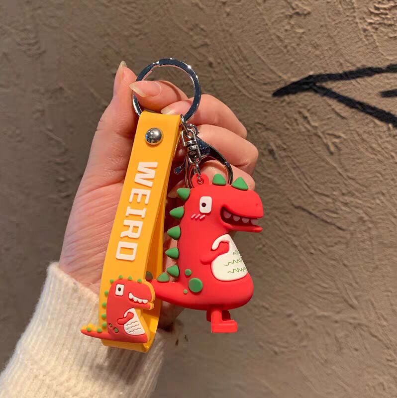 2020 Cute Dinosaur Keychain Creative Cartoon Car Pendant Fun Keychain ...