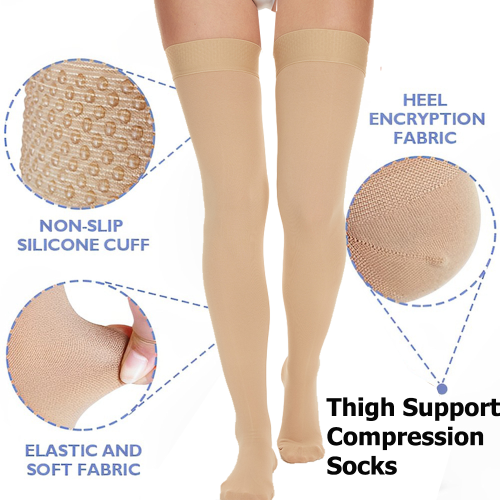 VARCOH Thigh High Compression Stockings – 20-30 MmHg, Graduated Support, Medical Varicose Veins Hose