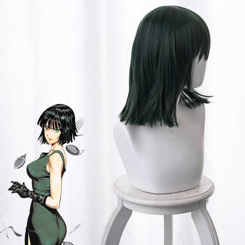 One Punch Man Fubuki Cosplay Costume Accessories Wig Dark Green