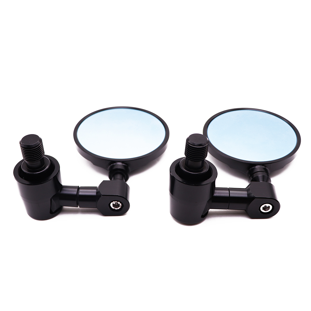 やまさん専用 Black Handlebar end Side Mirror W/ 16mm Bolt-on For Yamaha
