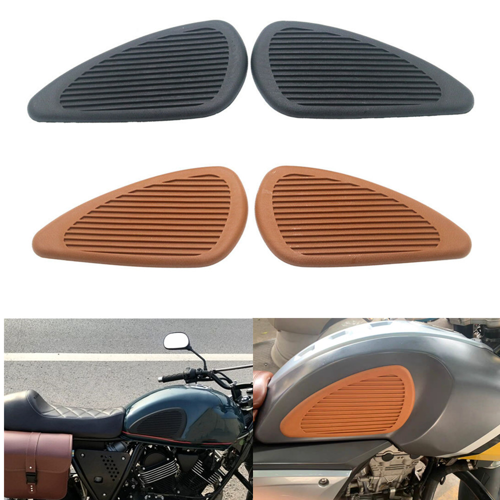 Rubber Retro Gas Tank Traction Pad Side Fuel Knee Sticker for Harley