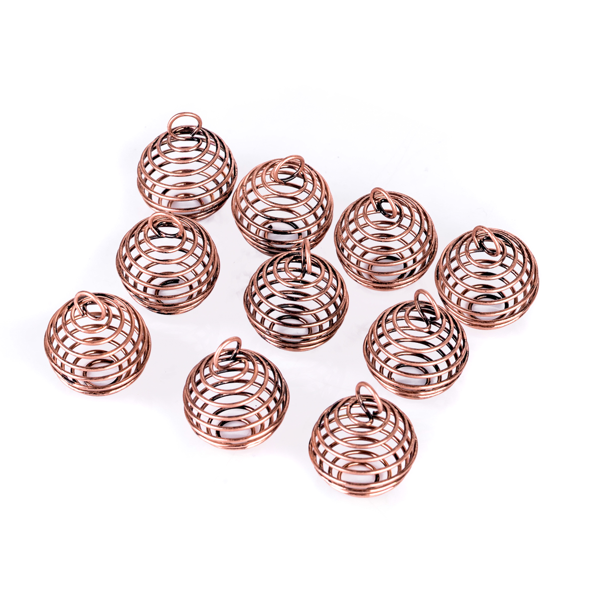 Wholesale 10Pcs Spiral Bead Cages Pendant Necklace DIY Making Finding