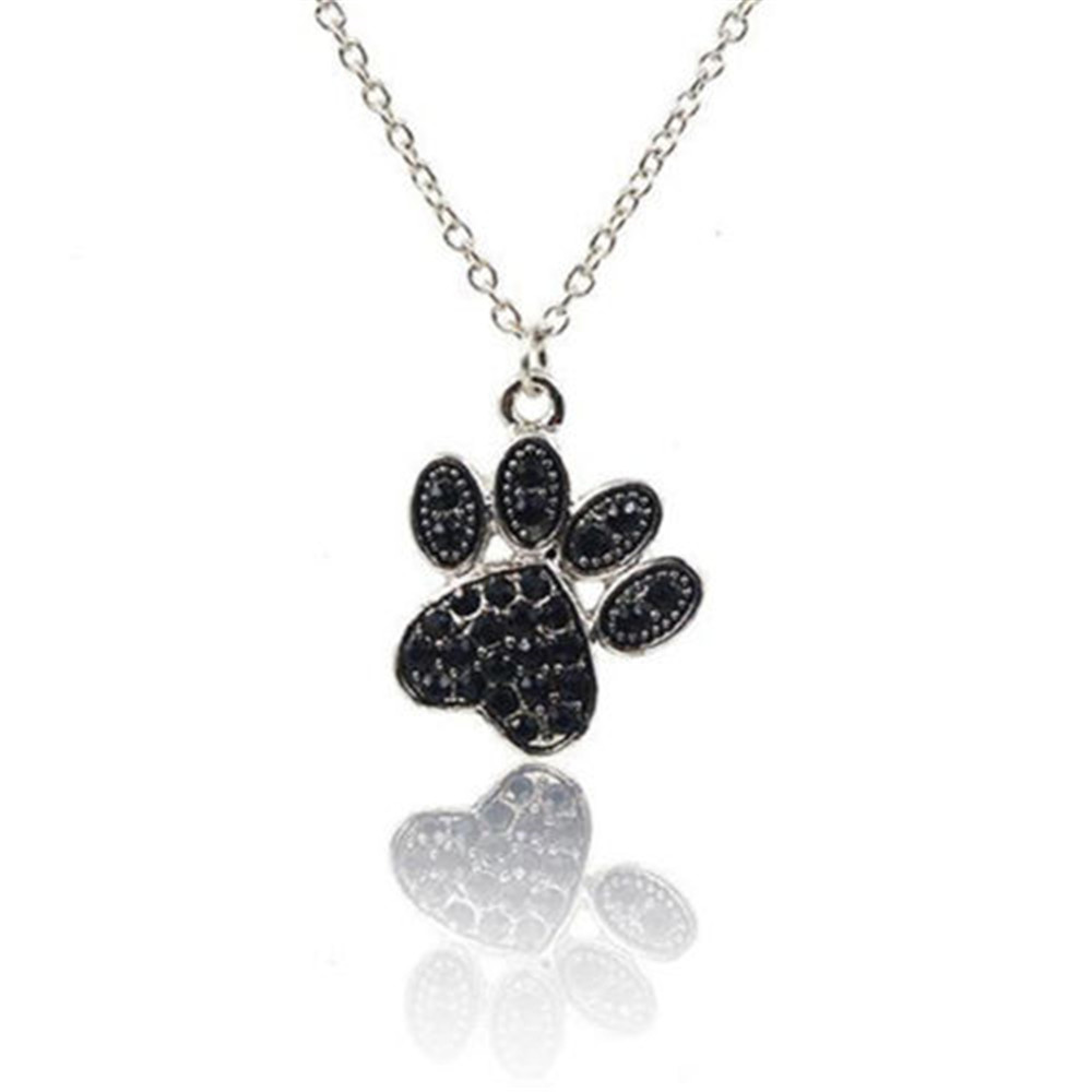 Women Jewelry Pendant Pets Dog Cat Paw Choker Chunky Chain Bib Necklace Gift