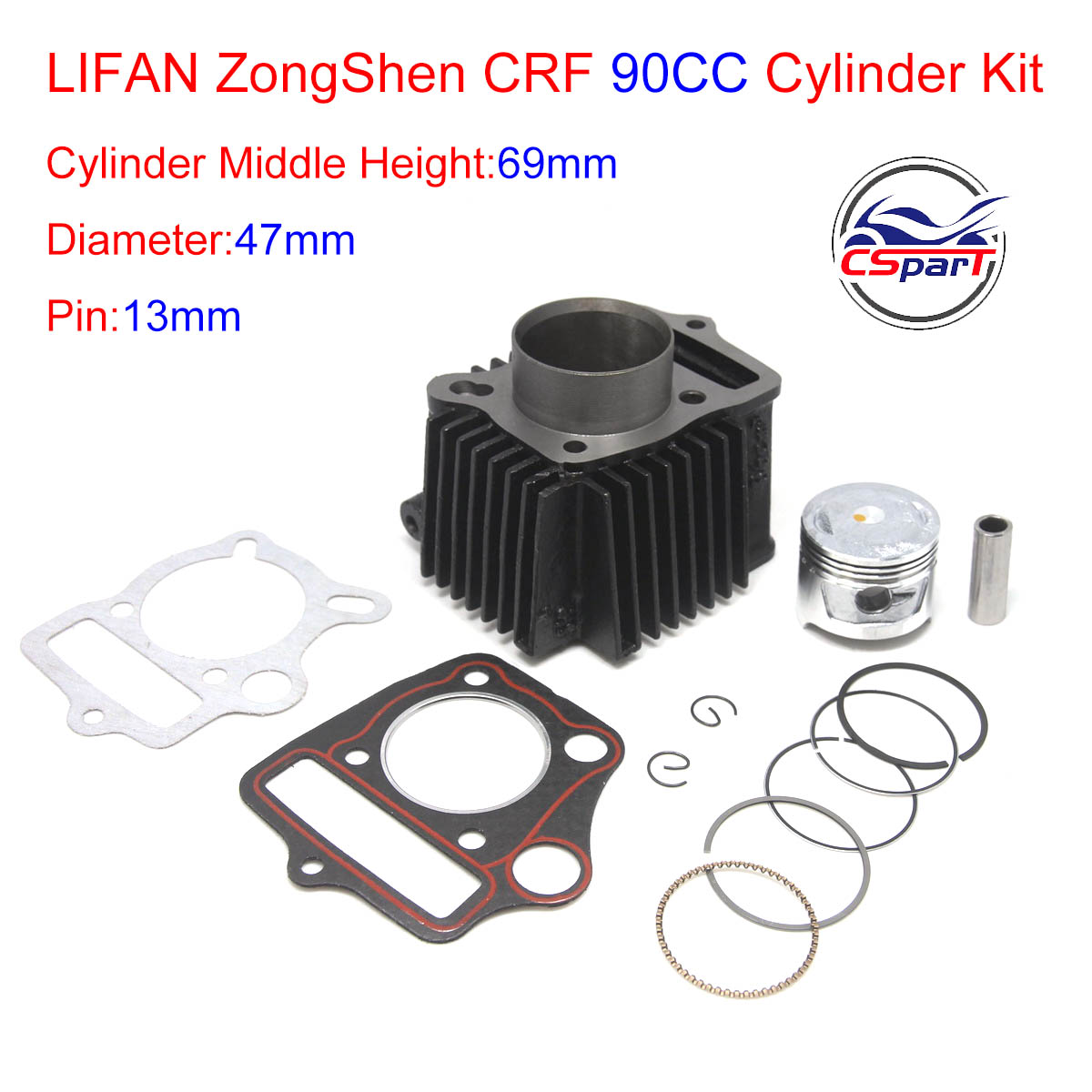 47mm Cylinder Big Bore Kit for 4 Stroke 90CC ATV Dirt Pit