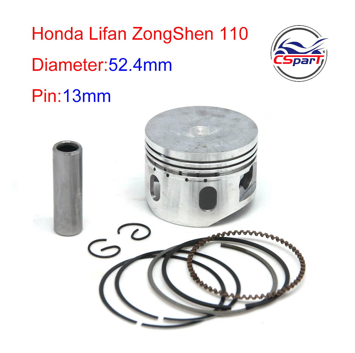 Racing 110cc 52.4mm Piston Kit for Honda Lifan ZongShen With