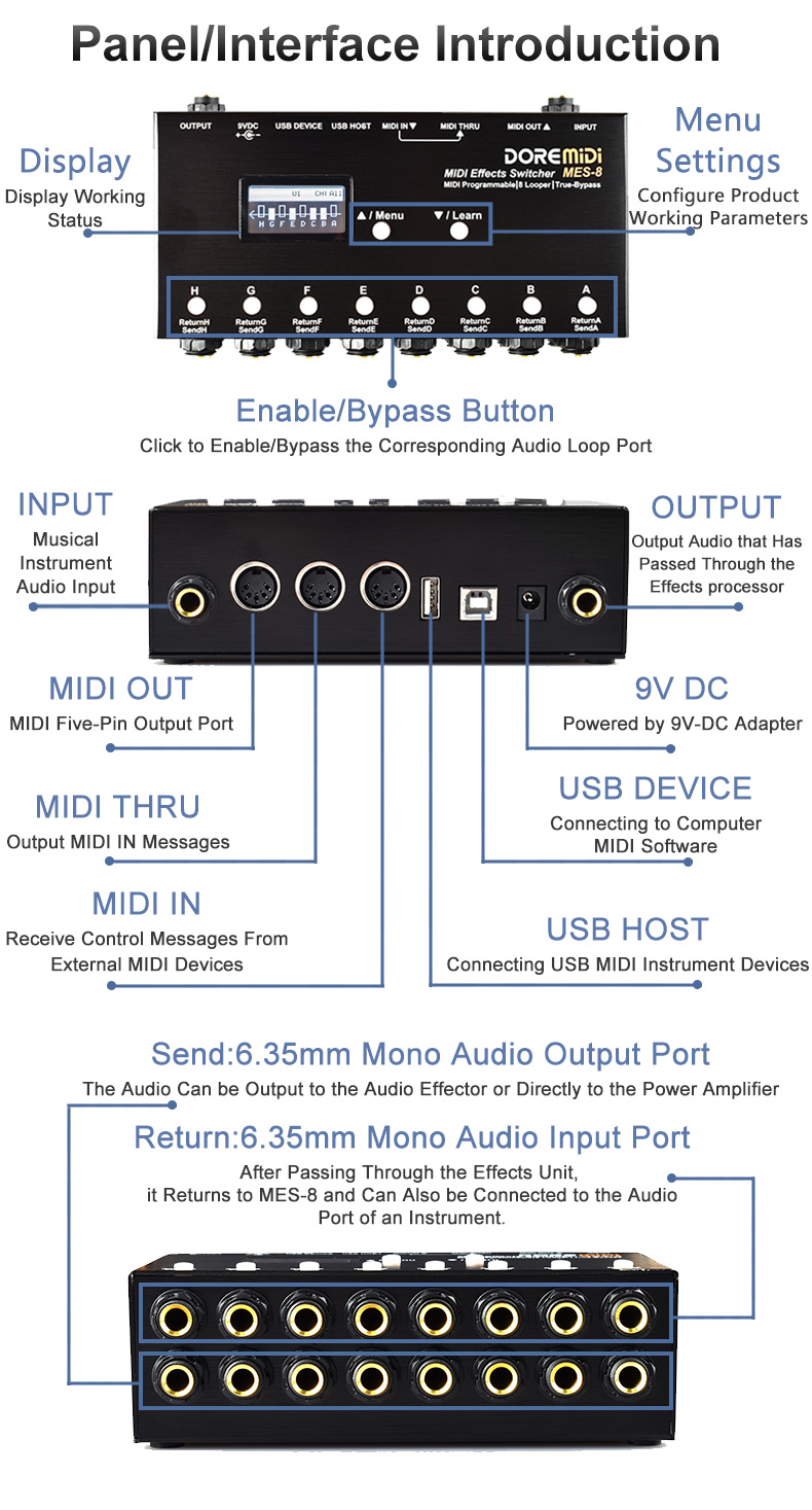 DOREMiDi MIDI Effects Switcher MES-8 controller | eBay