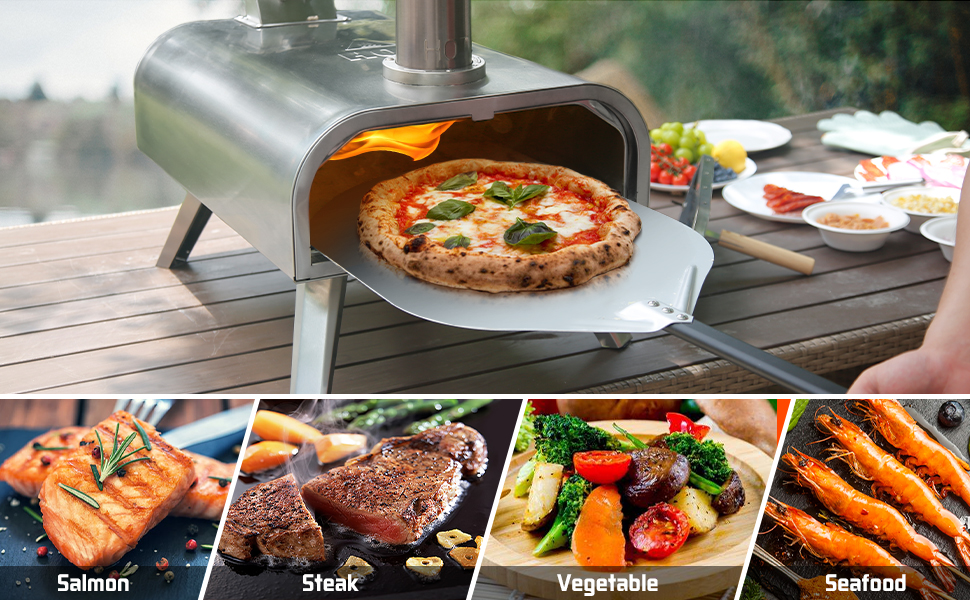BIG HORN OUTDOORS 16 Inch Pellet Pizza Oven Outdoor Pizza Maker