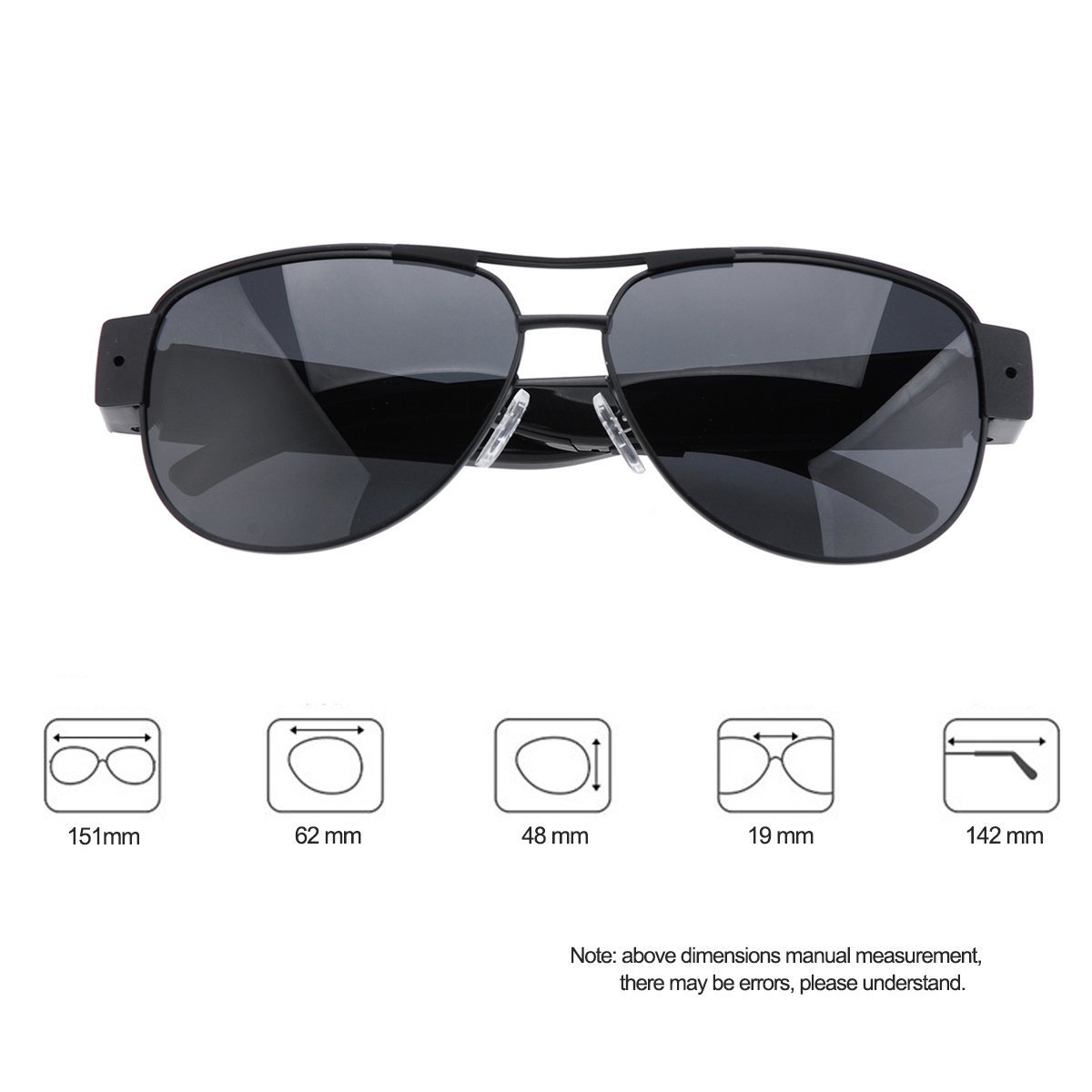 Sunglasses Camera, Full HD 1080P Stylish Eyewear Camera Mini Video ...