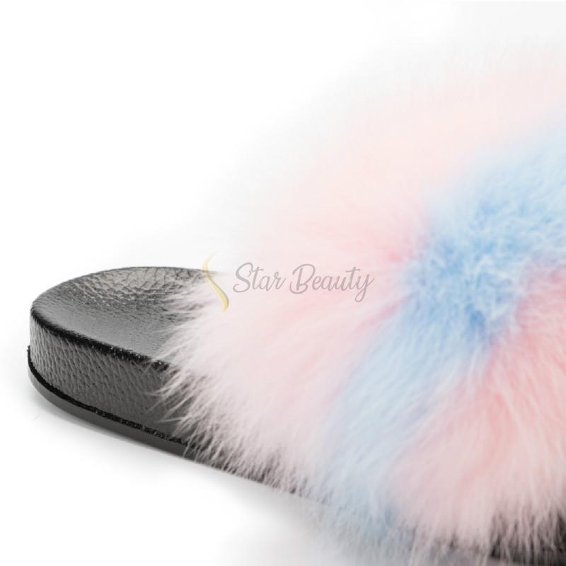Buy Valpeak Fur Slippers Slides for Women Open Toe Real Fox Fur