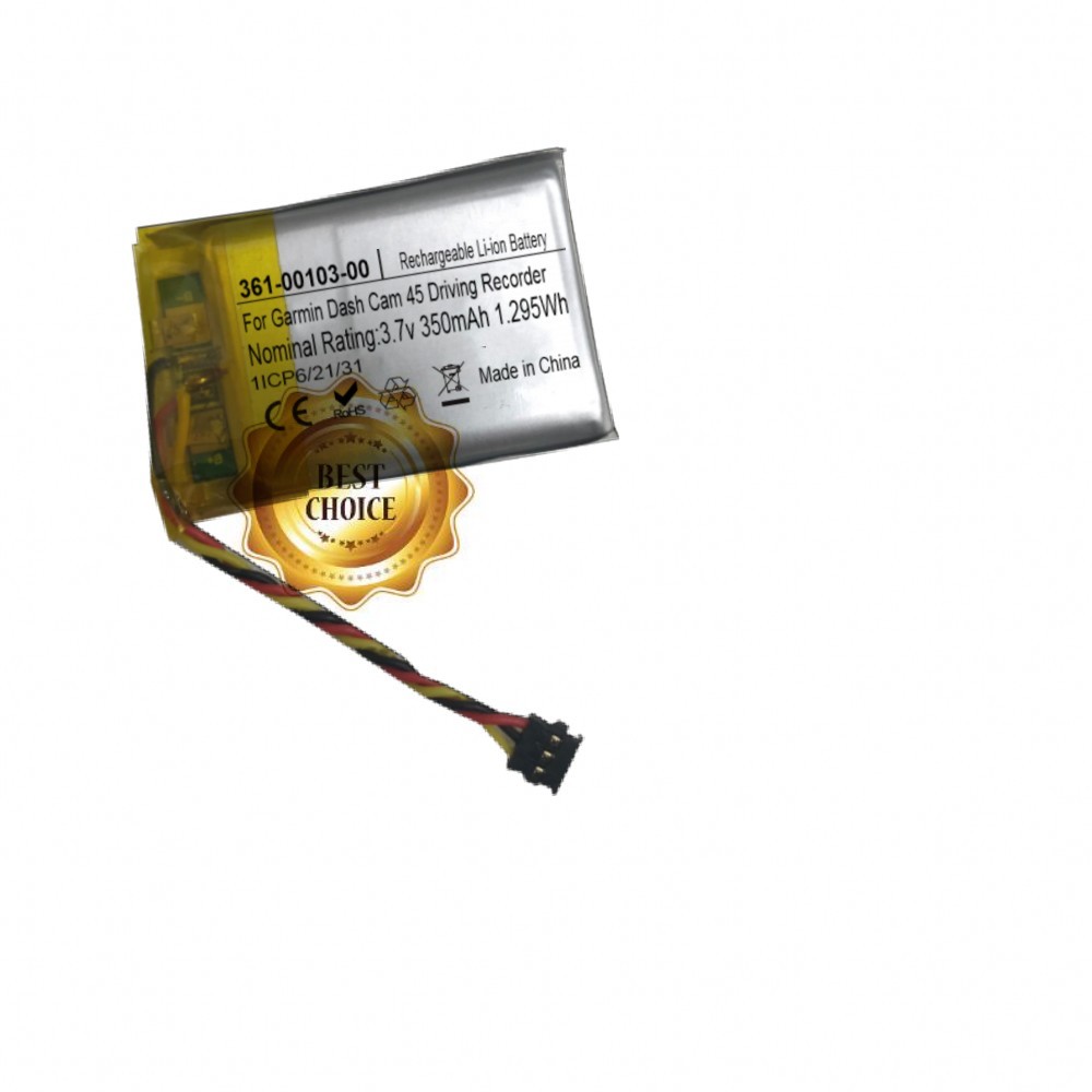 350mAh Replacement Battery for Garmin Dash Cam 45 Driving Recorder 361